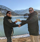 Meme Contest 2021, Second prize winner Pedro Weickert (right) 